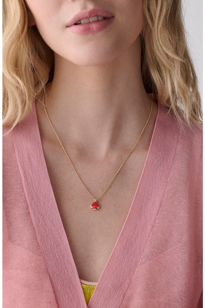 mini spade pendant necklace, Alternate, color, HOT CINNAMON