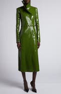 TOM FORD Perforated Patent Leather Trench Coat