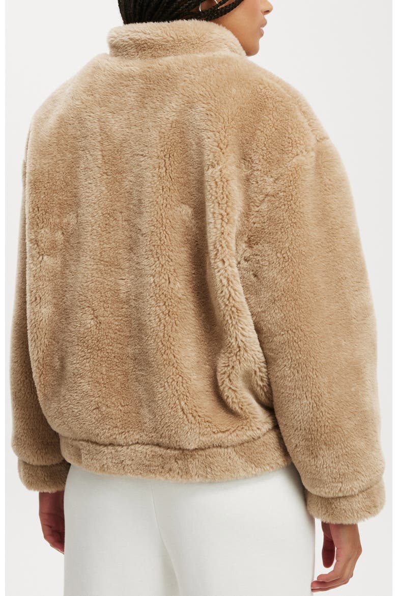 Women's Teddy Bomber Jacket, Alternate, color, Stone
