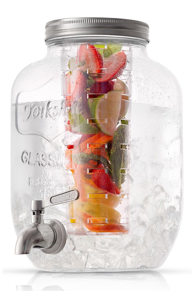 Glass Drink Dispenser, Main, color, CLEAR