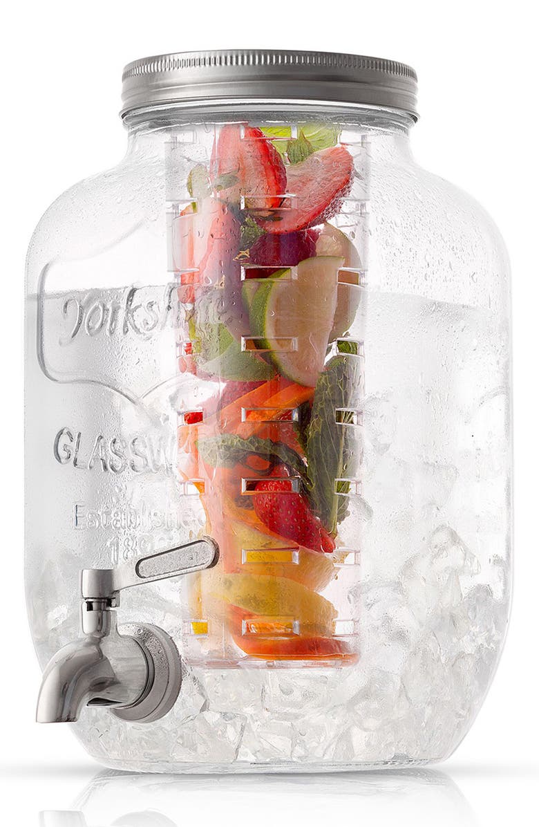 JoyJolt Glass Drink Dispenser, Main, color, Clear