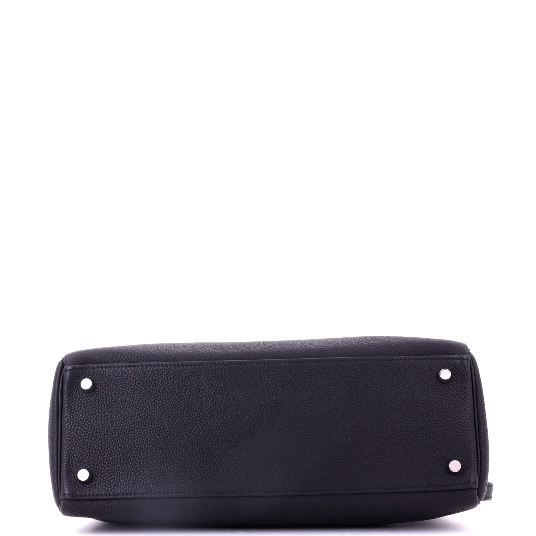 Pre-Owned Hermes Kelly Handbag Black Togo with Palladium Hardware 32, Alternate, color, Noir