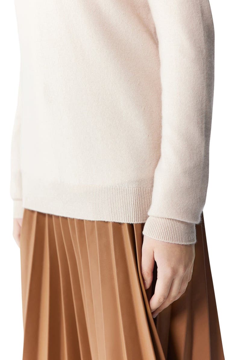 GOBI Mongolian Cashmere Essential Cashmere Crewneck Sweater, Alternate, color, Ivory White