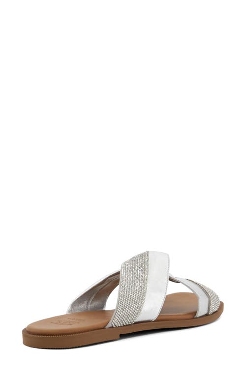 Dune London Lossey Crystal Slide Sandal In Silver