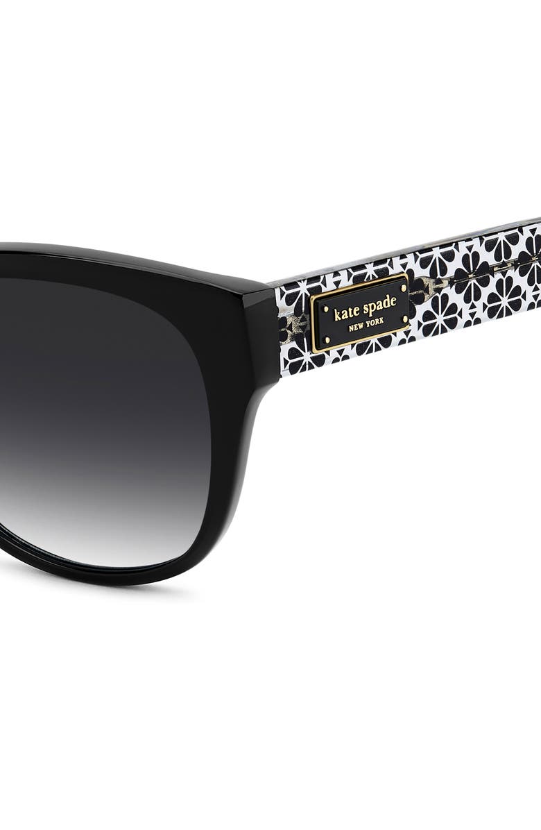 Kate Spade New York ninna 55mm gradient round sunglasses, Alternate, color, Black