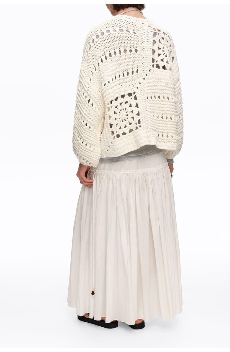 Bimba y Lola Crochet Balloon-Fit Cardigan, Alternate, color, White