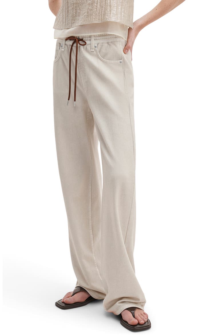 rb Miramar Pull-On Wide Leg Cotton Terry Sweatpant Jeans, Main, color, ECRU