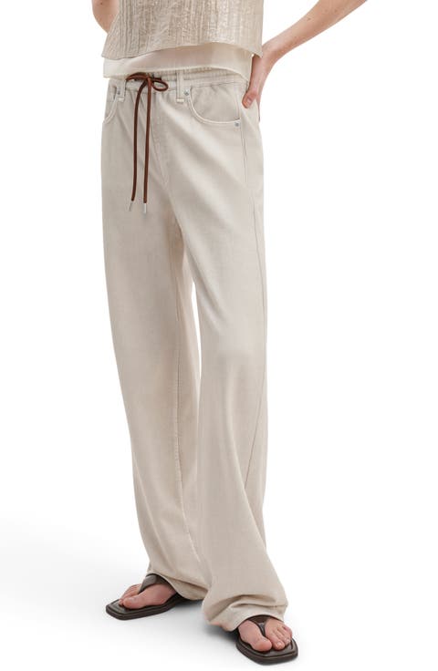 rb Miramar Pull-On Wide Leg Cotton Terry Sweatpant Jeans