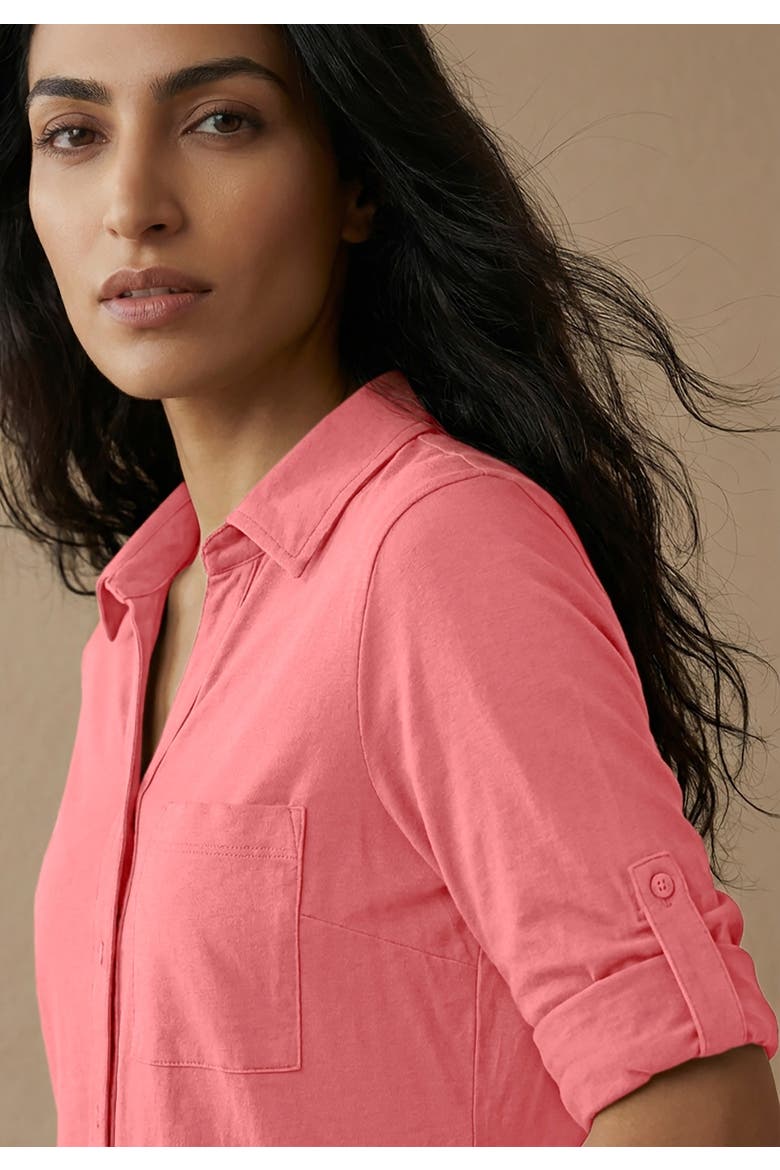 Everyday Roll Tab Shirt, Alternate, color, DESERT ROSE