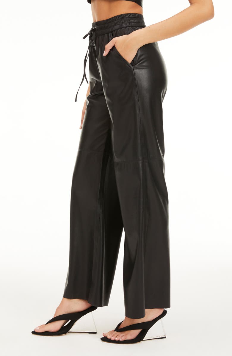 Good American Faux Leather Wide Leg Pants, Alternate, color,