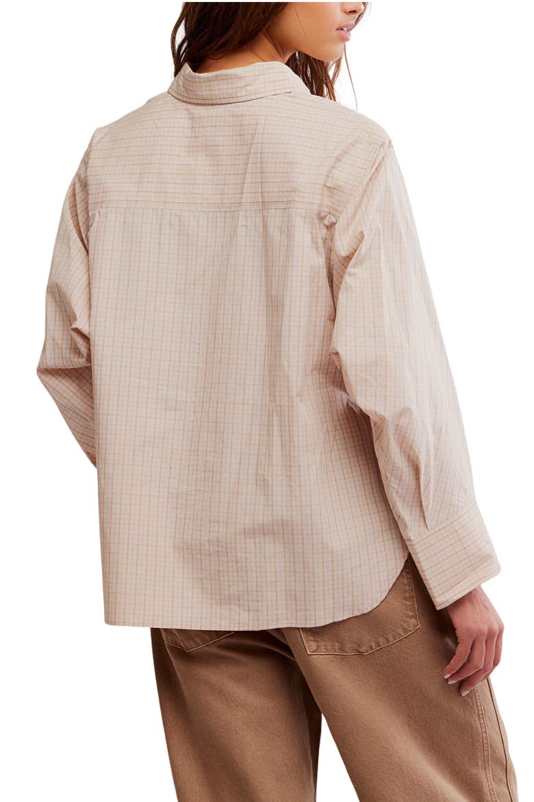 Sabine Tailored Stripe Button-Up Shirt, Alternate, color, QUINN CHECK TAN COMB