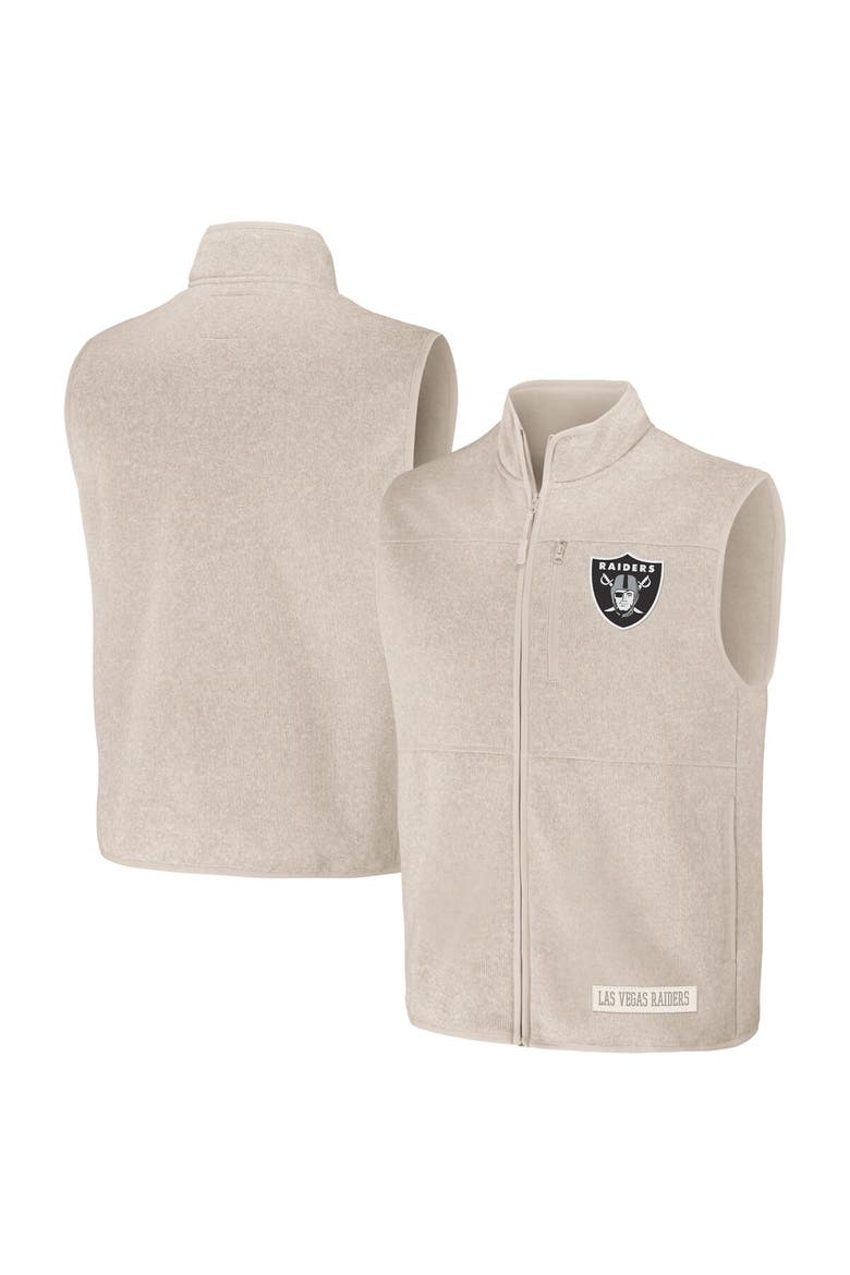 Men's NFL x Darius Rucker Collection by Fanatics  Oatmeal Las Vegas Raiders Full-Zip Sweater Vest, Main, color, Oatmeal
