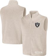 NFL X DARIUS RUCKER Men's NFL x Darius Rucker Collection by Fanatics  Oatmeal Las Vegas Raiders Full-Zip Sweater Vest