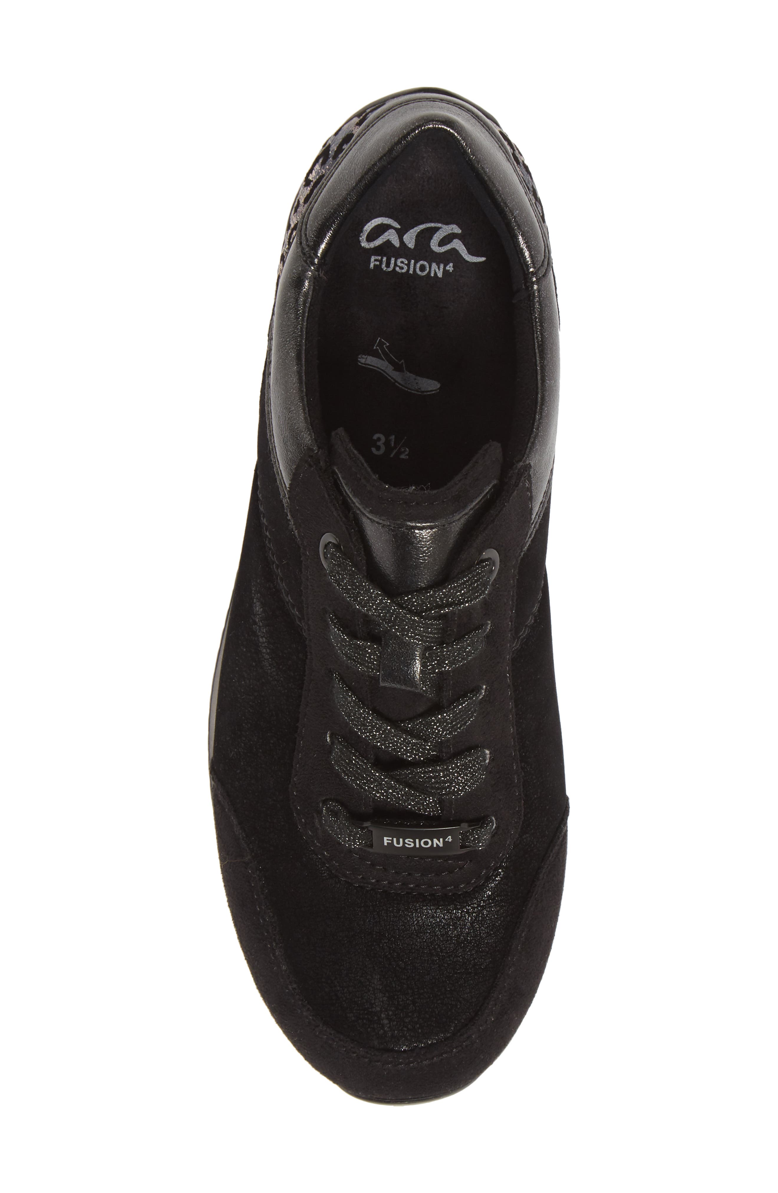 ara Lana Sneaker, Alternate, color, Black Scala Fabric