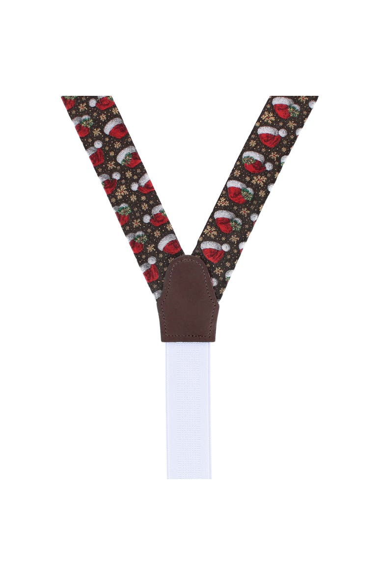 Kris Kringle's Cap Silk Novelty Button End Suspenders, Alternate, color, Black