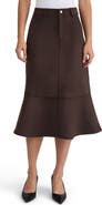 Jones New York Faux Suede Flare Midi Skirt
