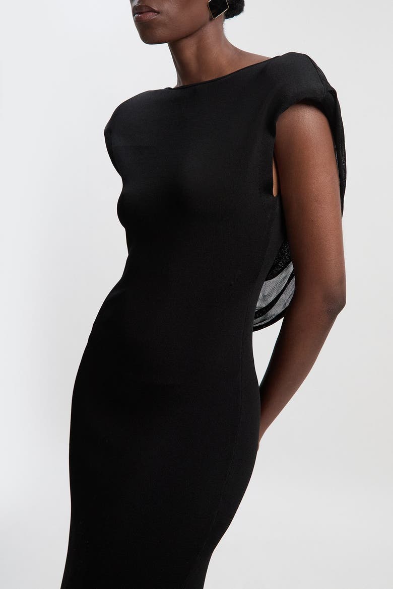 Plunge Back Sleeveless Maxi Dress, Alternate, color, Black