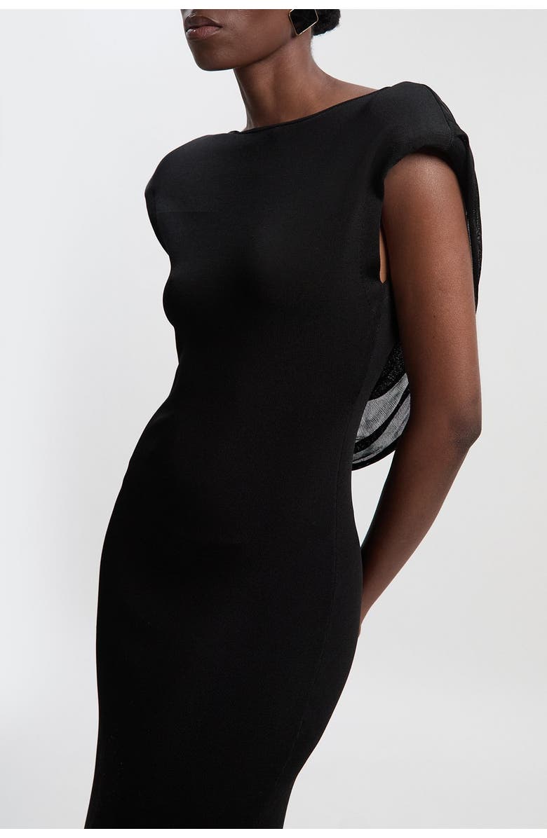 Karen Millen Slinky Plunge Back Maxi Dress, Alternate, color, Black