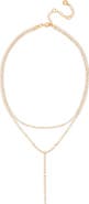 BaubleBar Crystal Layered Y-Necklace