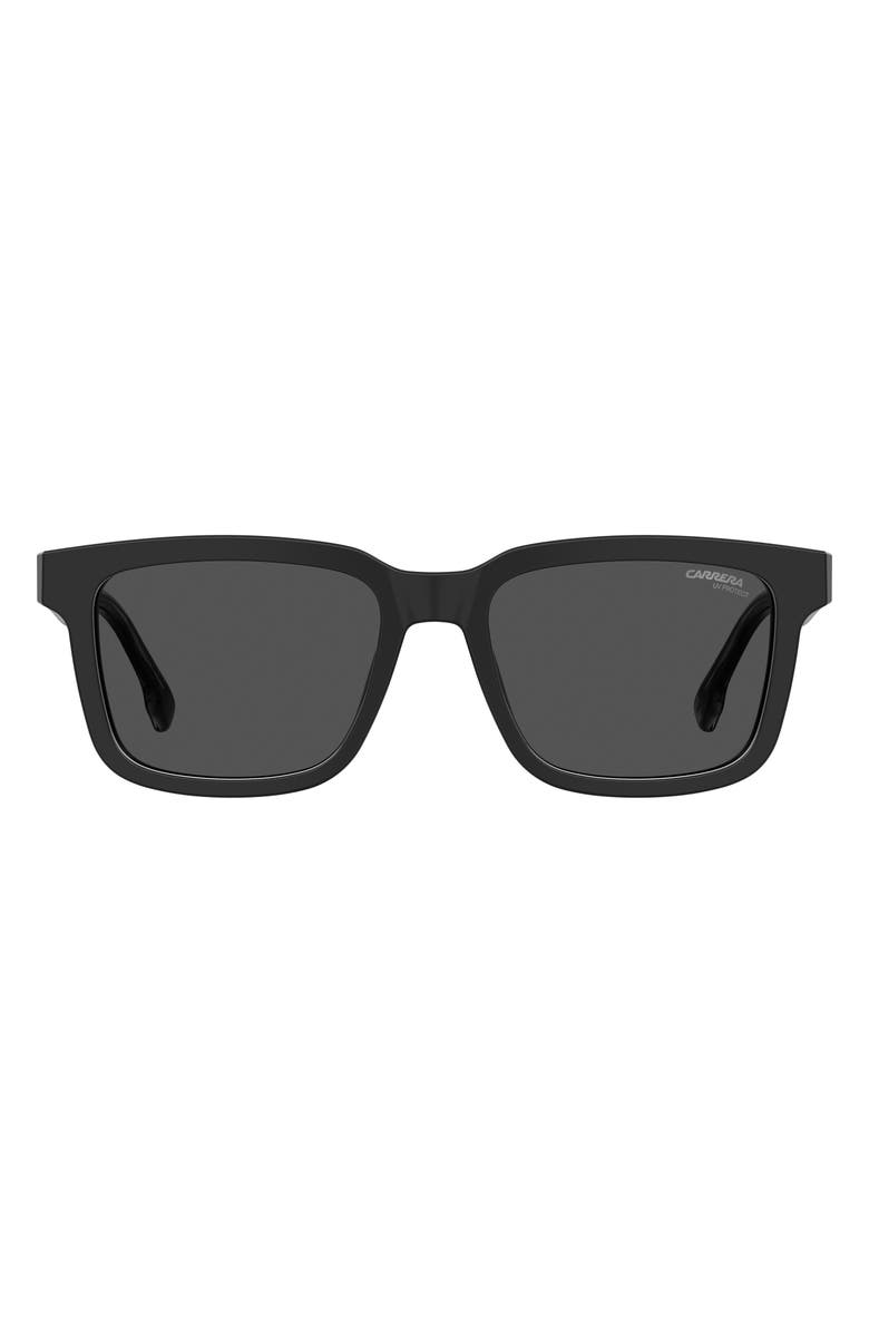 Carrera Eyewear 53mm Chunky Rectangle Sunglasses, Main, color, Black