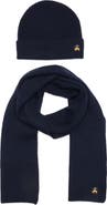 Brooks Brothers Wool Blend Beanie & Scarf Set