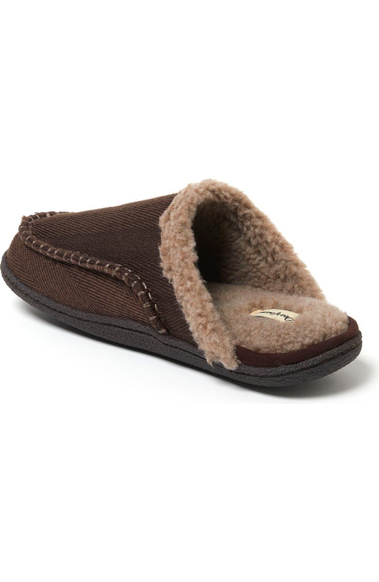DEARFOAMS Matthew Moccasin Toe Scuff House Slipper, Alternate, color, Coffee