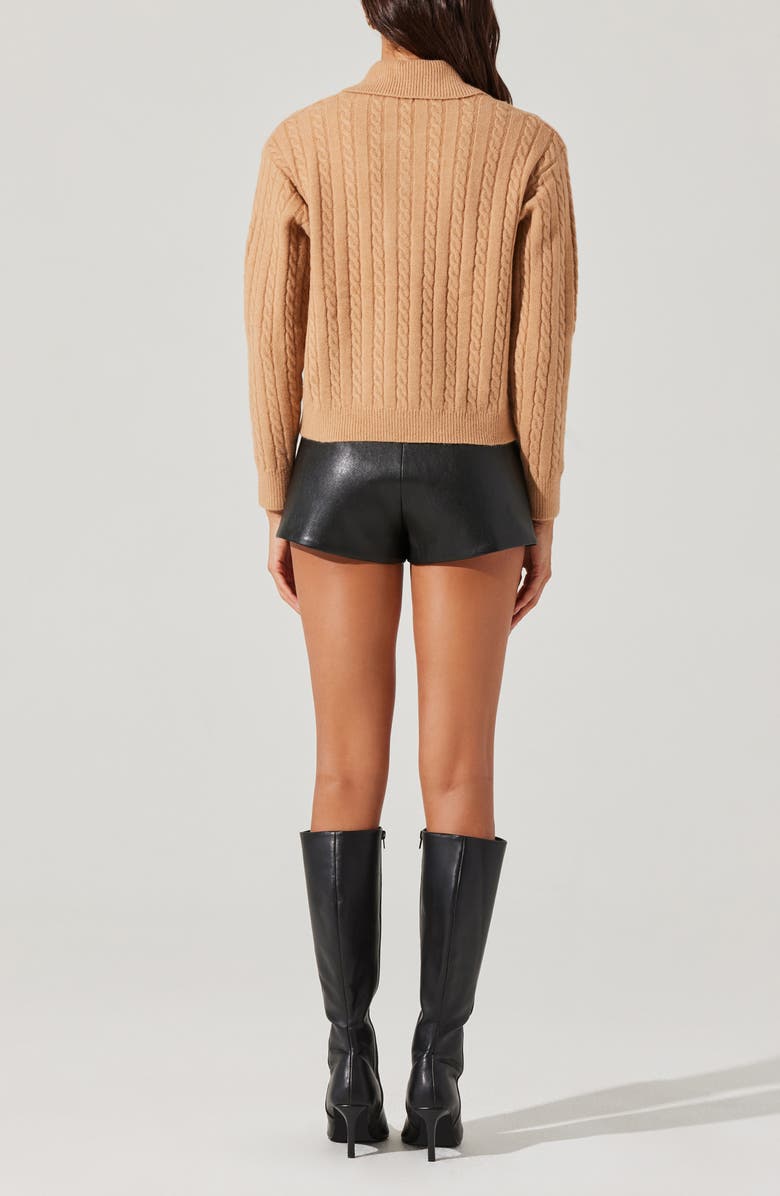 ASTR the Label Jewel Button Cable Polo Sweater, Alternate, color,