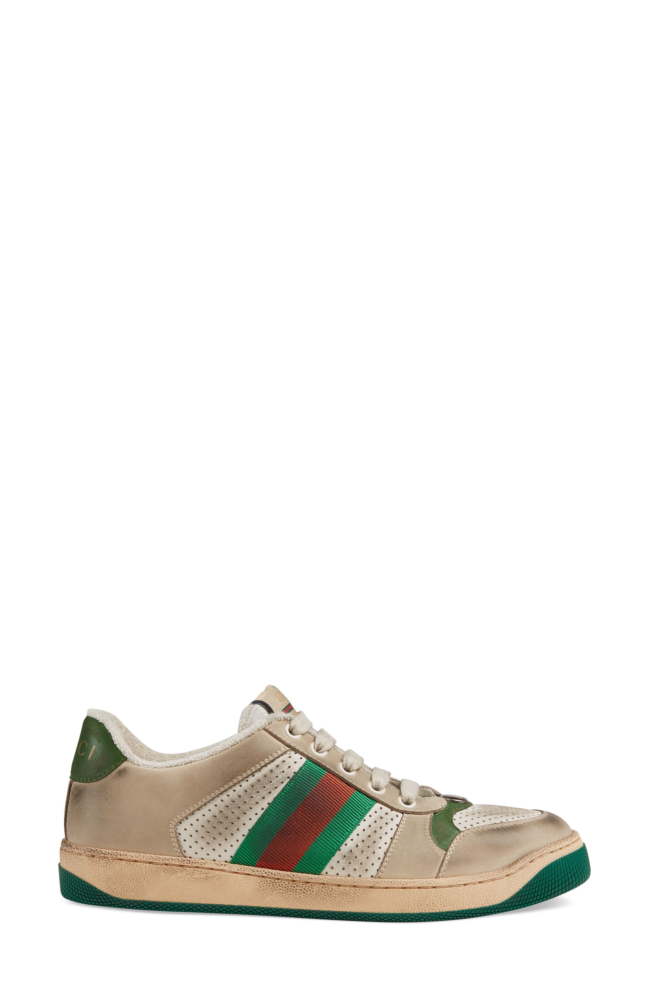 Gucci Screener Stripe Web Low Top Sneaker, Alternate, color, 