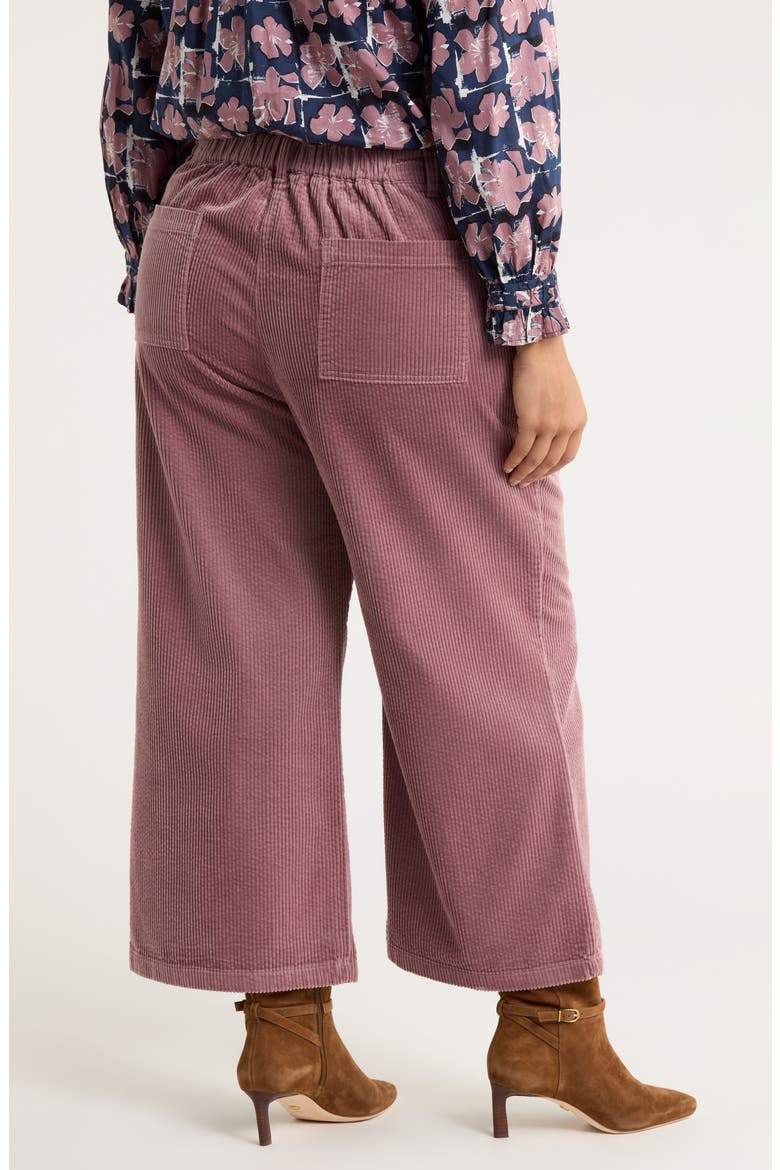 Asphodel Crop Wide Leg Corduroy Pants, Alternate, color, ELDERBERRY