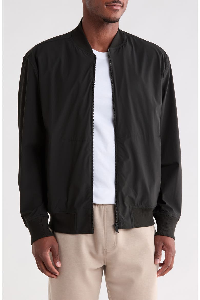 Push Bomber Jacket, Main, color, BLACK