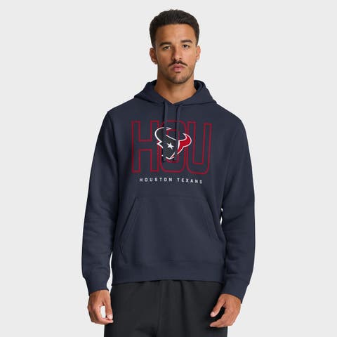 Men's Nike Navy Houston Texans Busted Play Club Fleece Pullover Hoodie