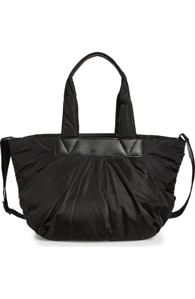 VeeCollective Medium Caba Recycled Polyester Tote, Main, color, Black