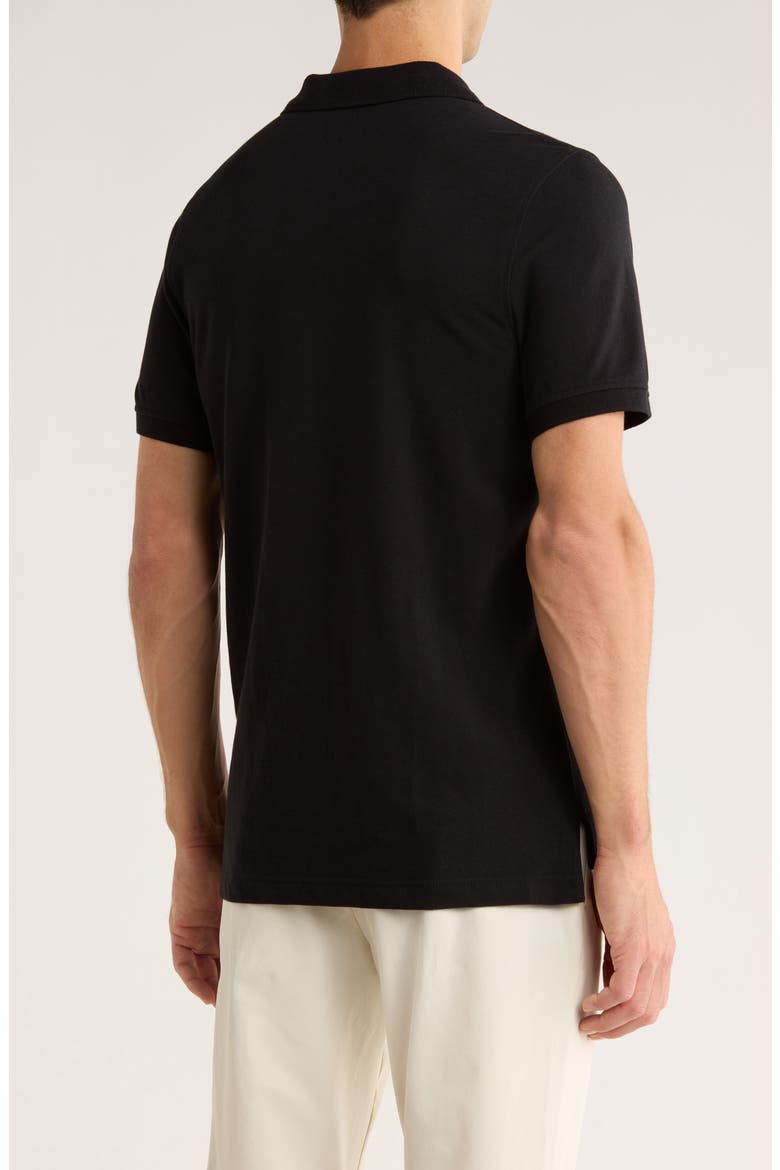 Solid Piqué Slim Fit Polo, Alternate, color, BLACK
