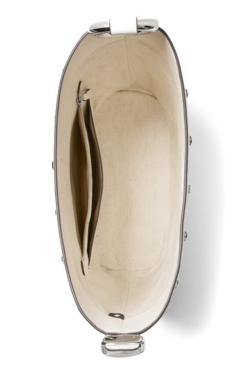 Kate Spade New York Halo Stud Fine Grain Leather Bucket Bag In White
