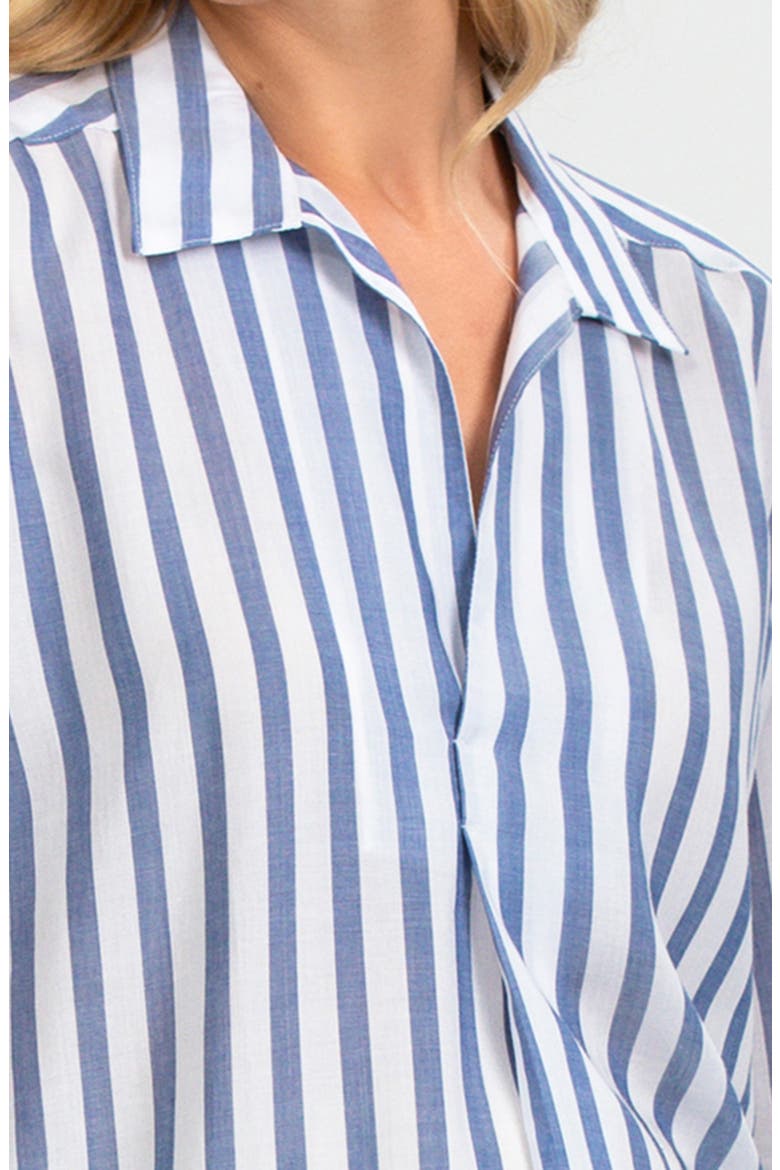 Long Sleeve Johnny Collar Shirt, Alternate, color, NAVY