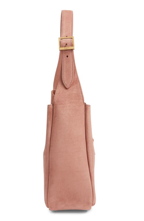 Saint Laurent Small Le 5 À 7 Suede Hobo Bag In Pink