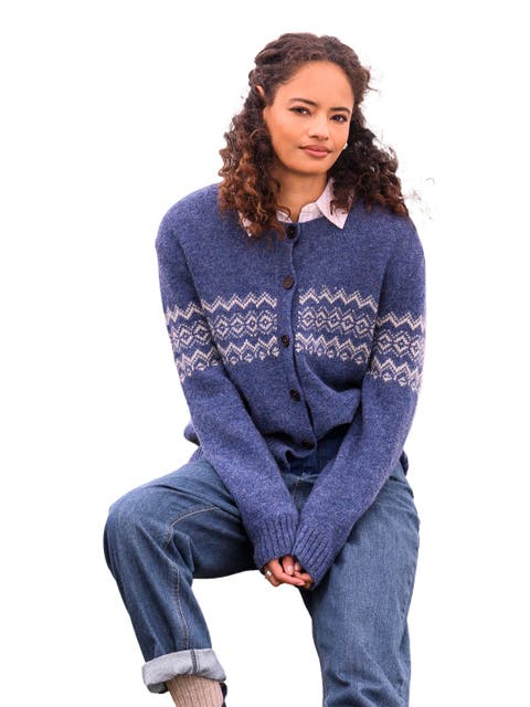 FAIR ISLE CREW NECK CARDIGAN