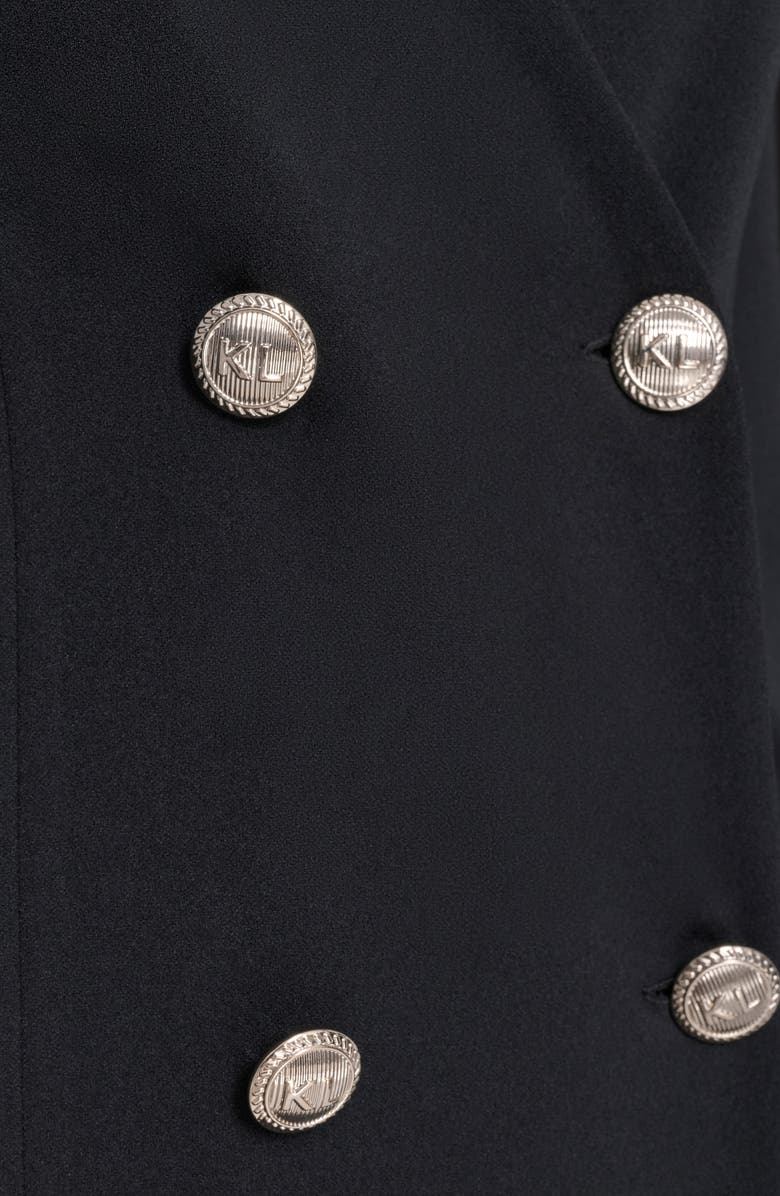 KARL LAGERFELD PARIS Ruffle Hem Scuba Crepe Dress, Alternate, color, Black