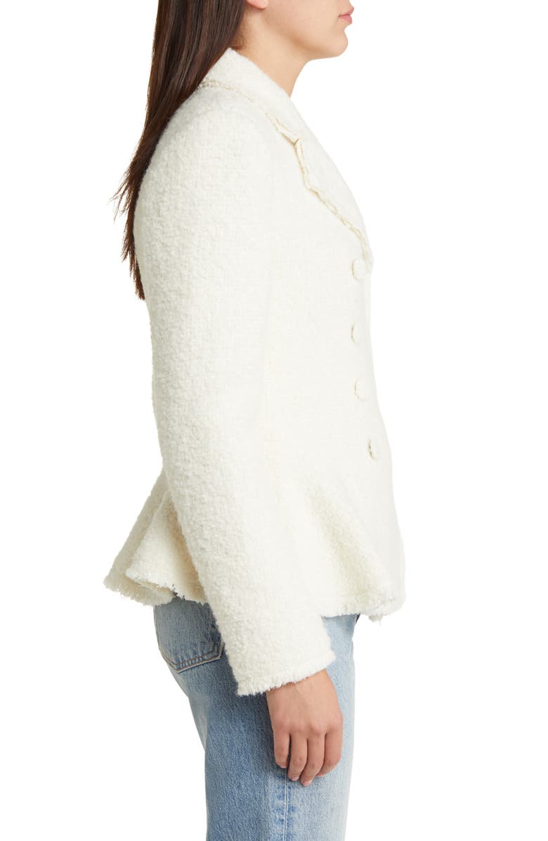 LoveShackFancy Morrow Bouclé Peplum Jacket, Alternate, color,