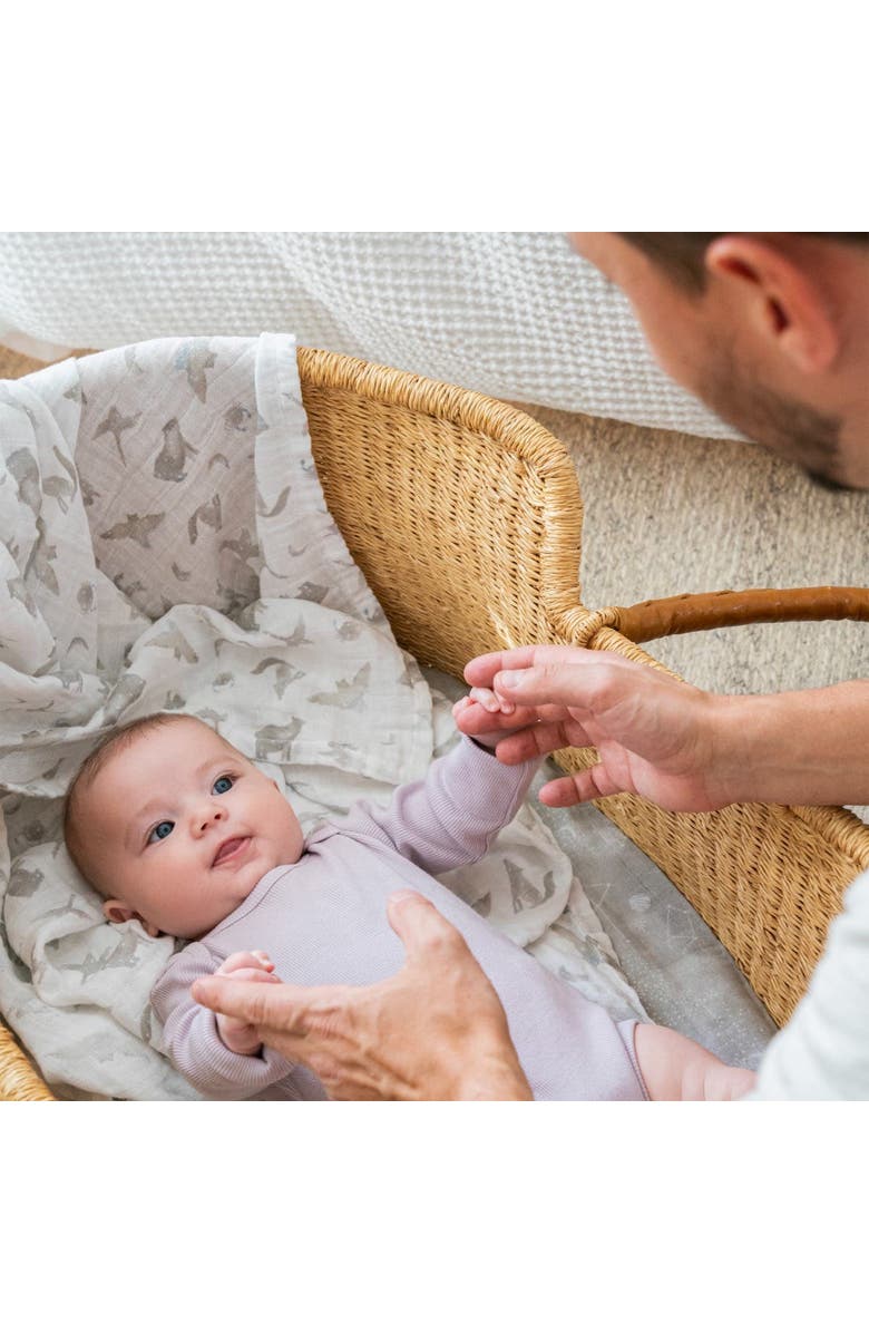 aden + anais Boutique 4-Pack 100% Organic Cotton Muslin Swaddles, Alternate, color, Map The Stars