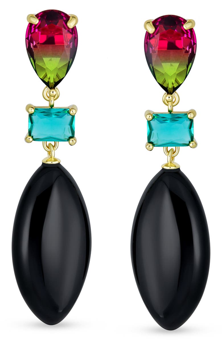 BLING JEWELRY Geometric Amazonite Teardrop Earrings, Alternate, color, 