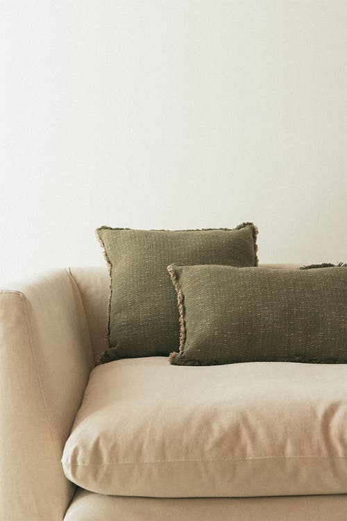 Lorena Canals Handloom Rectangular Cushion In Green
