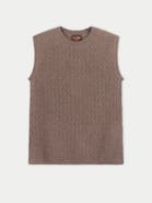 Gobi Cashmere Ajour Knit Crewneck Cashmere Vest