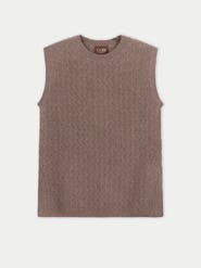 Gobi Cashmere Ajour Knit Crewneck Cashmere Vest