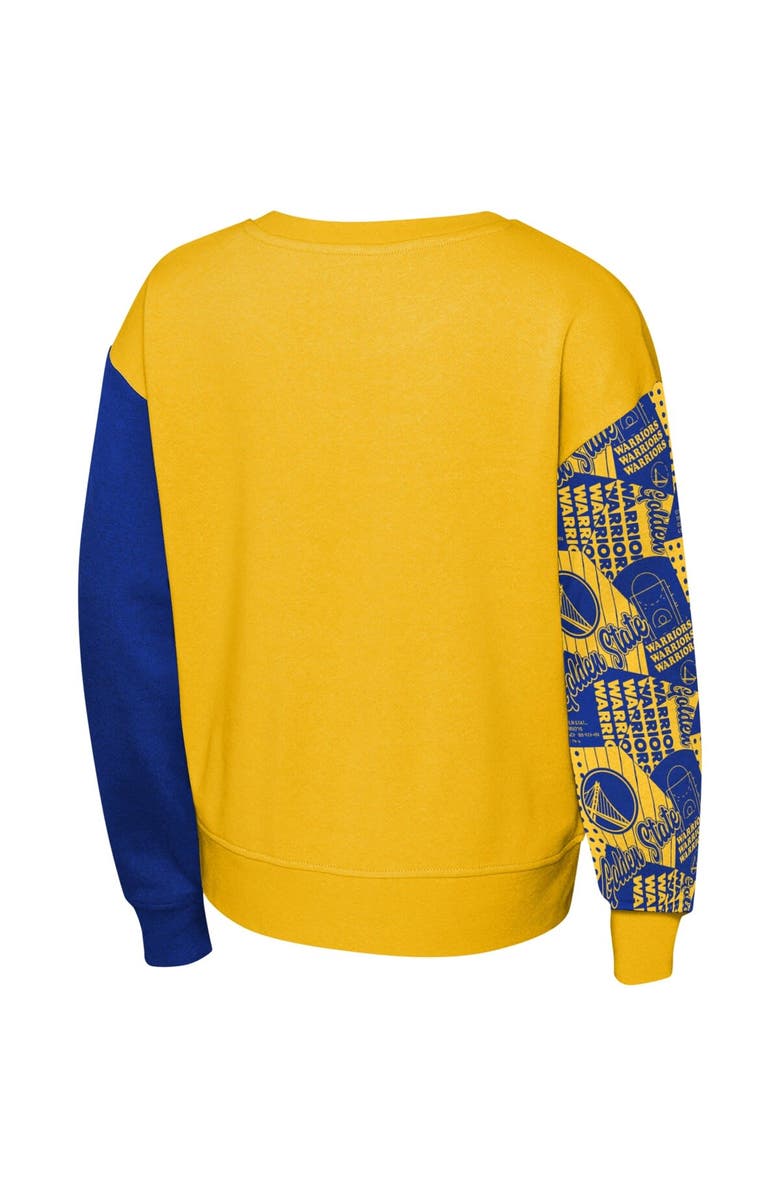 Outerstuff Girls Youth Gold Golden State Warriors Trifecta Pullover Sweatshirt, Alternate, color, 