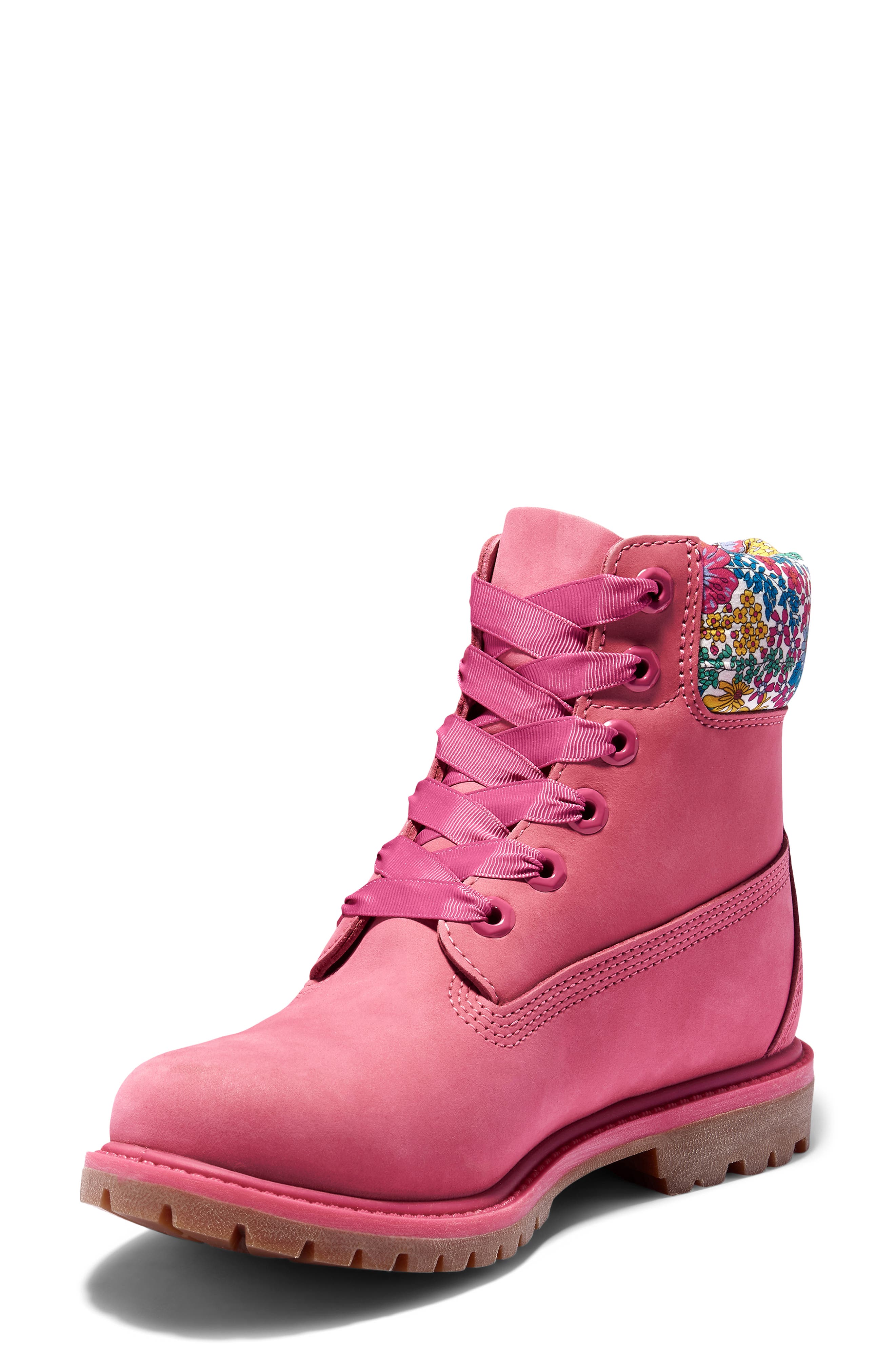 x Liberty of London 6-Inch Premium Waterproof Boot, Alternate, color, MEDIUM PINK NUBUCK LEATHER