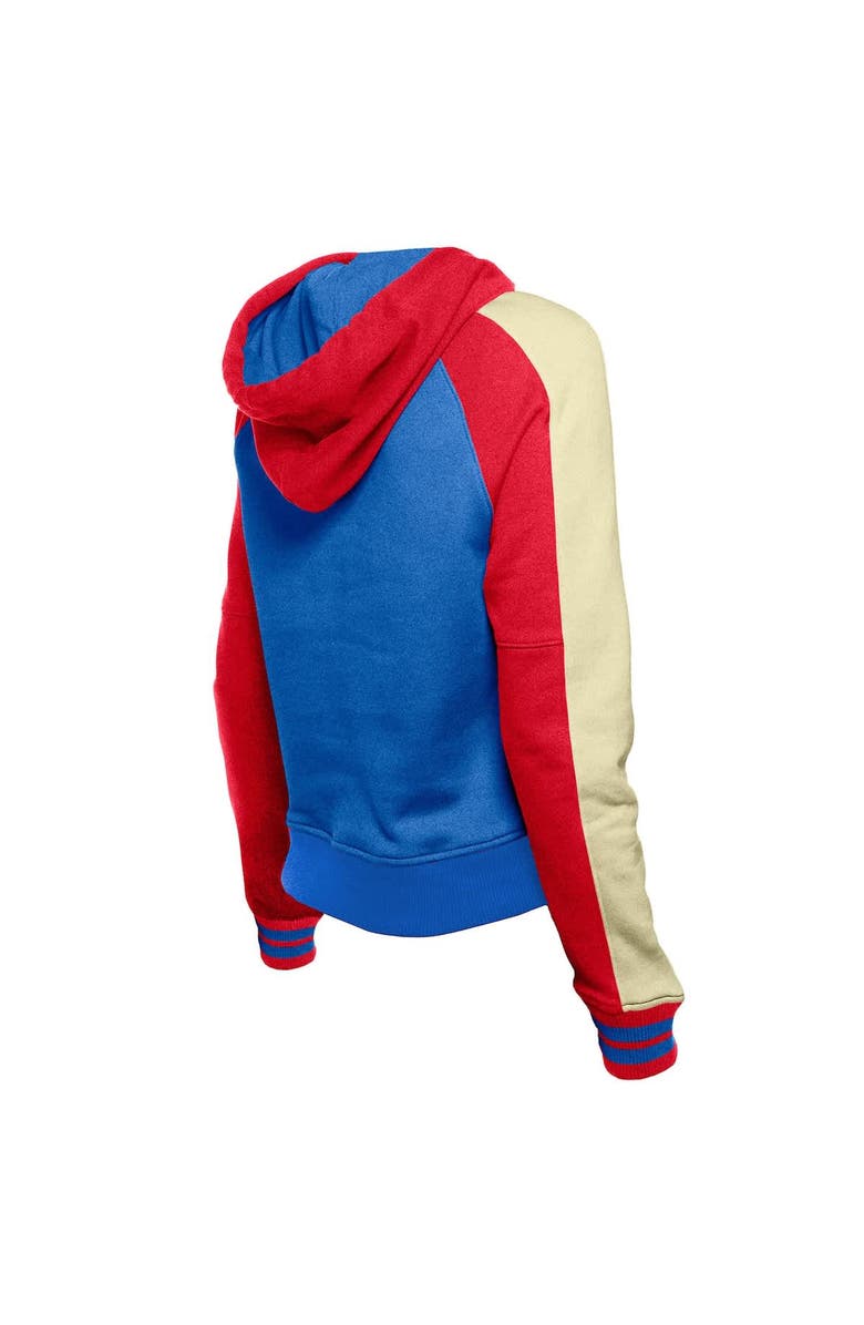 New Era Women's New Era  Royal Chicago Cubs Cooperstown Collection Cropped Raglan Pullover Hoodie, Alternate, color, Royal