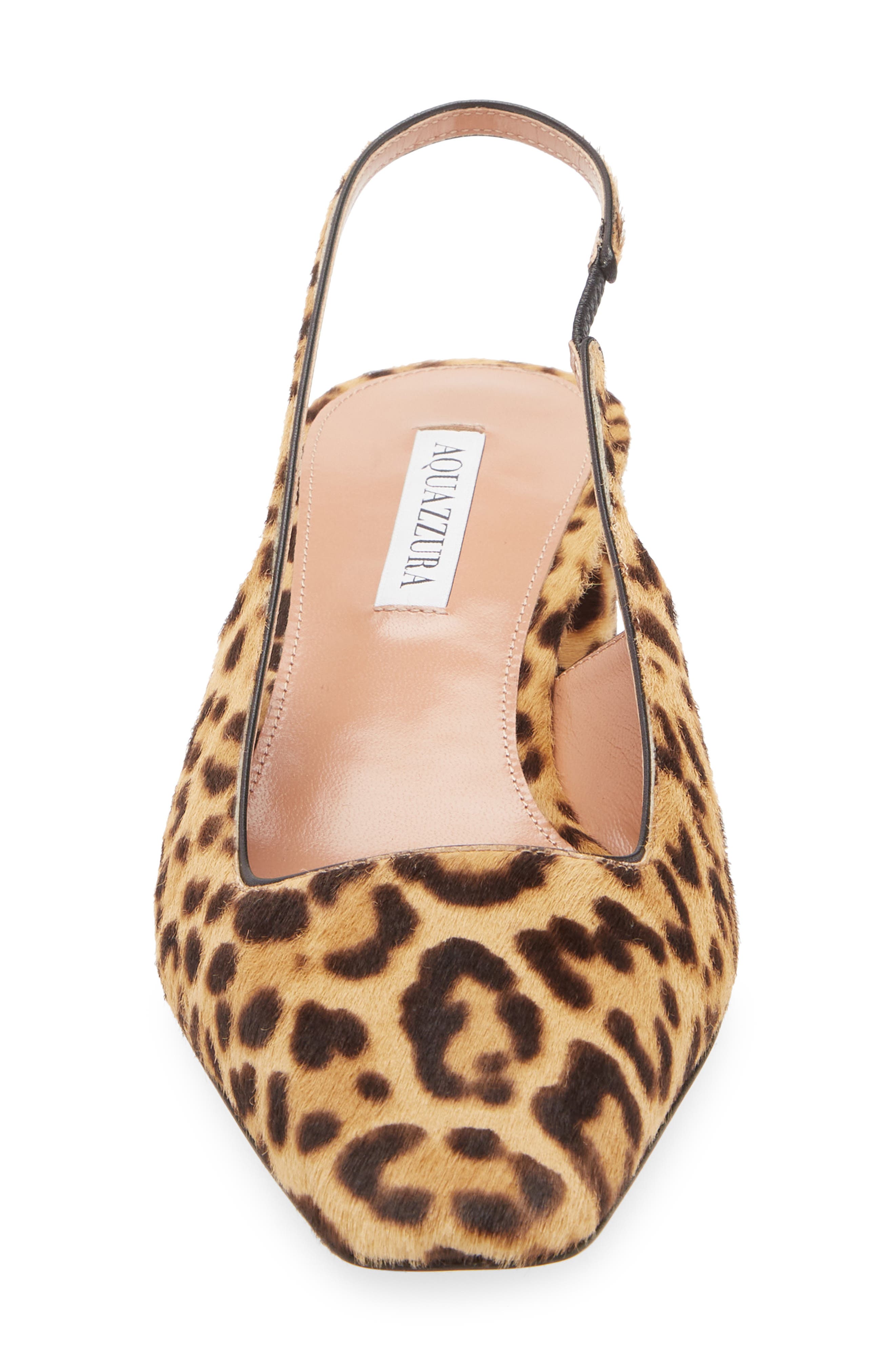 Aquazzura Ginza Genuine Calf Hair Slingback Pump, Alternate, color, Natural Calf Hair
