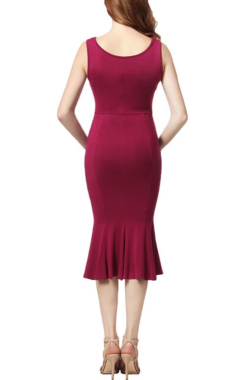 Kimi & Kai Bria Maternity Mermaid Midi Dress In Berry