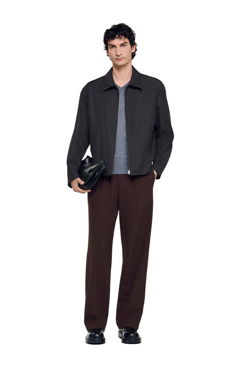 SANDRO Technical zip-up jacket, Alternate, color, Dark Grey